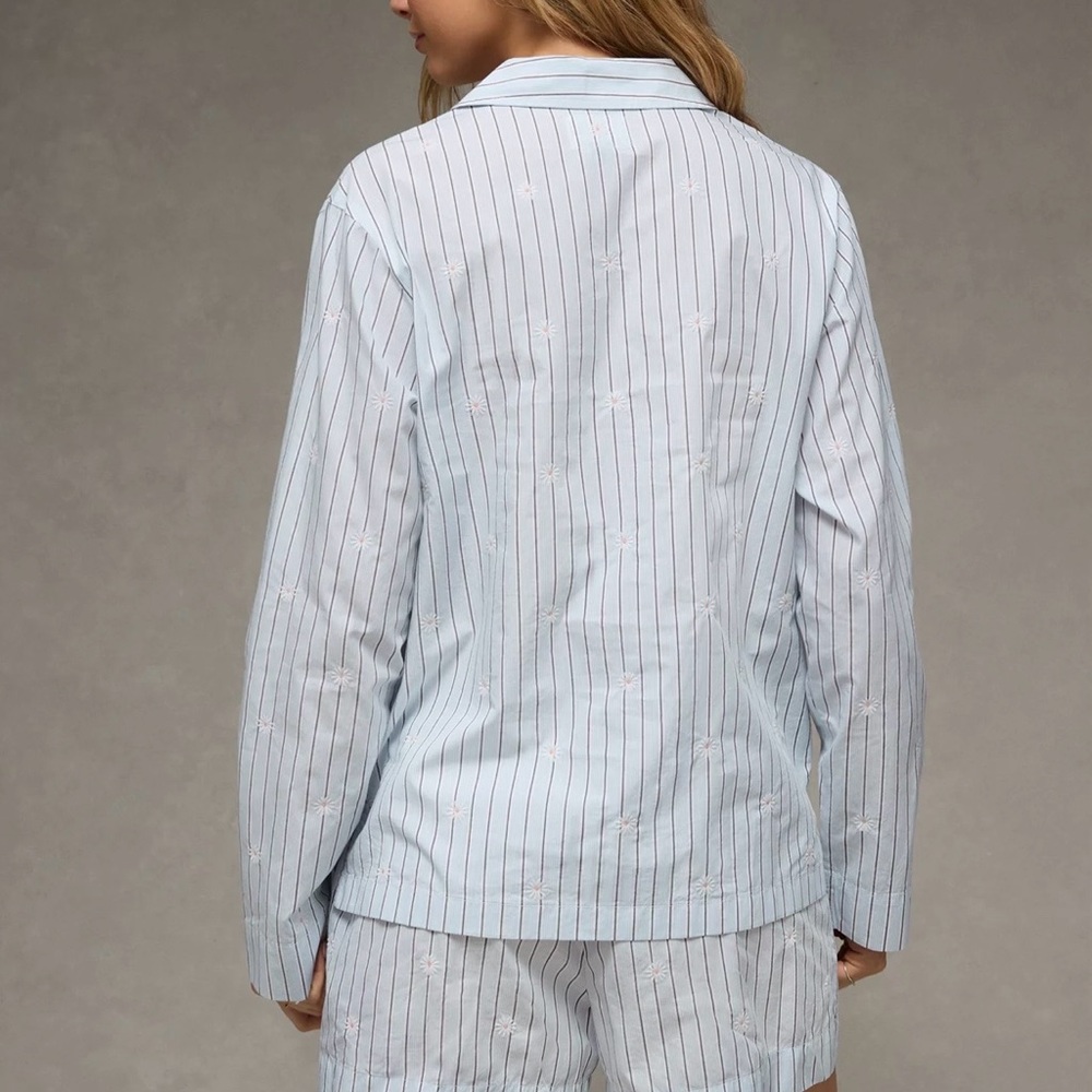 American Eagle Outfitters Light Blue Striped Pajama Set - Picture 3 of 4